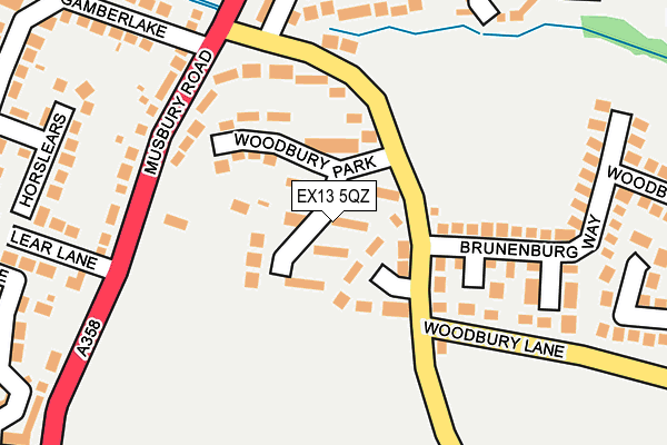 EX13 5QZ map - OS OpenMap – Local (Ordnance Survey)