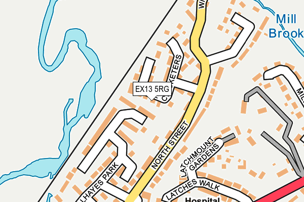 EX13 5RG map - OS OpenMap – Local (Ordnance Survey)