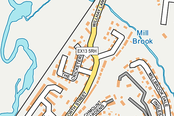EX13 5RH map - OS OpenMap – Local (Ordnance Survey)