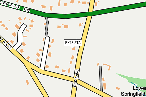 EX13 5TA map - OS OpenMap – Local (Ordnance Survey)