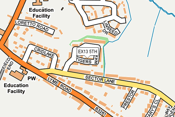 EX13 5TH map - OS OpenMap – Local (Ordnance Survey)