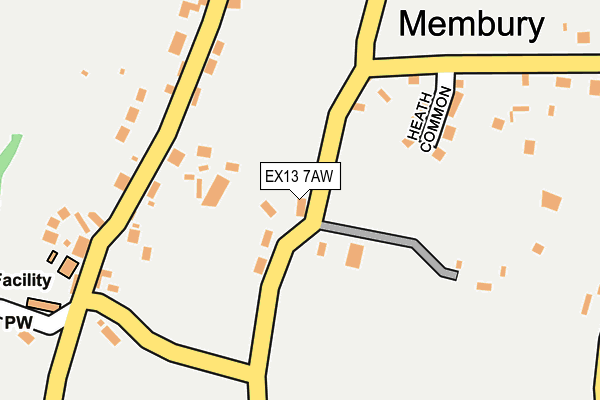 EX13 7AW map - OS OpenMap – Local (Ordnance Survey)