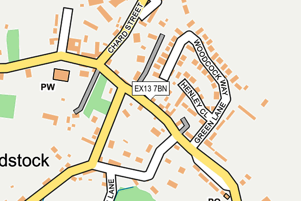 EX13 7BN map - OS OpenMap – Local (Ordnance Survey)
