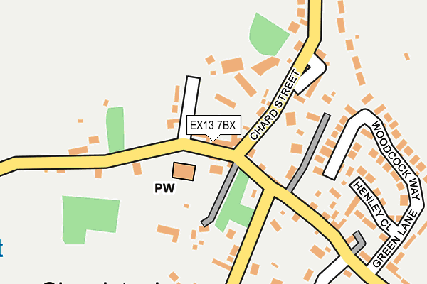 EX13 7BX map - OS OpenMap – Local (Ordnance Survey)