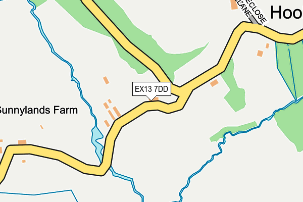 EX13 7DD map - OS OpenMap – Local (Ordnance Survey)