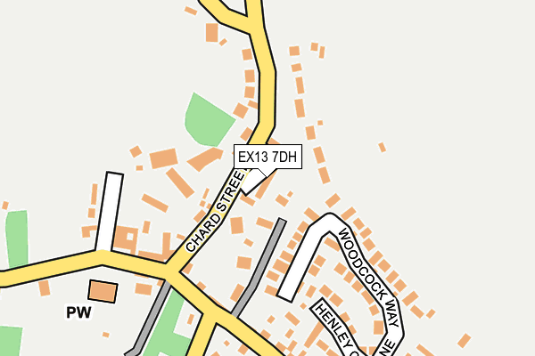 EX13 7DH map - OS OpenMap – Local (Ordnance Survey)