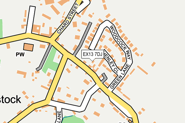 EX13 7DJ map - OS OpenMap – Local (Ordnance Survey)