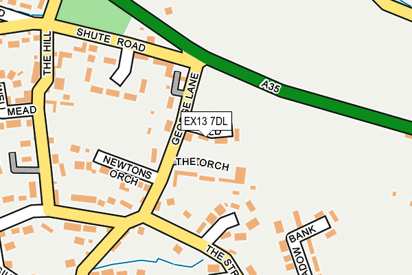 EX13 7DL map - OS OpenMap – Local (Ordnance Survey)