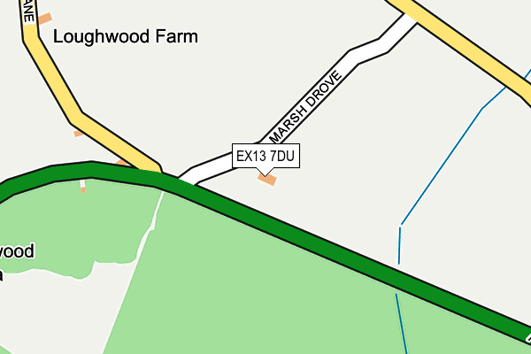 EX13 7DU map - OS OpenMap – Local (Ordnance Survey)