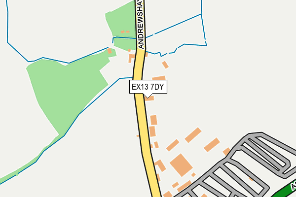 EX13 7DY map - OS OpenMap – Local (Ordnance Survey)
