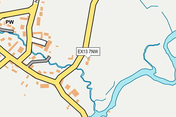 EX13 7NW map - OS OpenMap – Local (Ordnance Survey)