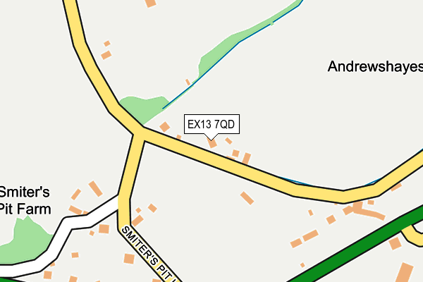 EX13 7QD map - OS OpenMap – Local (Ordnance Survey)