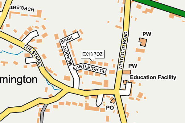 EX13 7QZ map - OS OpenMap – Local (Ordnance Survey)