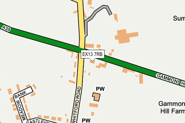 EX13 7RB map - OS OpenMap – Local (Ordnance Survey)