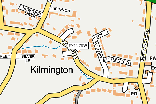 EX13 7RW map - OS OpenMap – Local (Ordnance Survey)