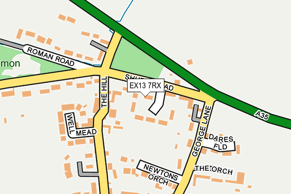 EX13 7RX map - OS OpenMap – Local (Ordnance Survey)