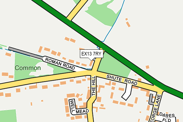 EX13 7RY map - OS OpenMap – Local (Ordnance Survey)