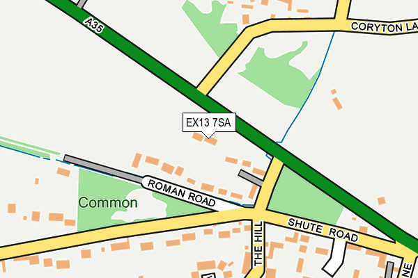 EX13 7SA map - OS OpenMap – Local (Ordnance Survey)
