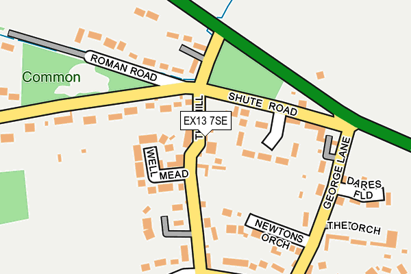 EX13 7SE map - OS OpenMap – Local (Ordnance Survey)