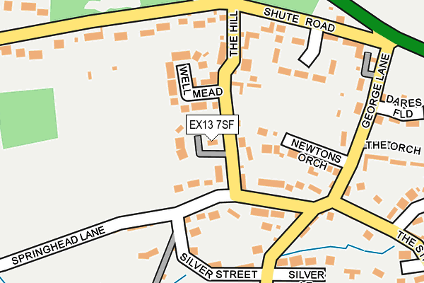 EX13 7SF map - OS OpenMap – Local (Ordnance Survey)