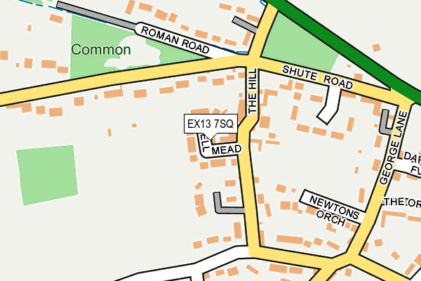 EX13 7SQ map - OS OpenMap – Local (Ordnance Survey)