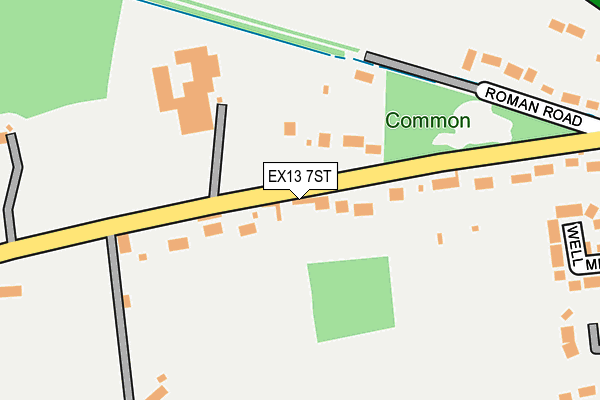 EX13 7ST map - OS OpenMap – Local (Ordnance Survey)