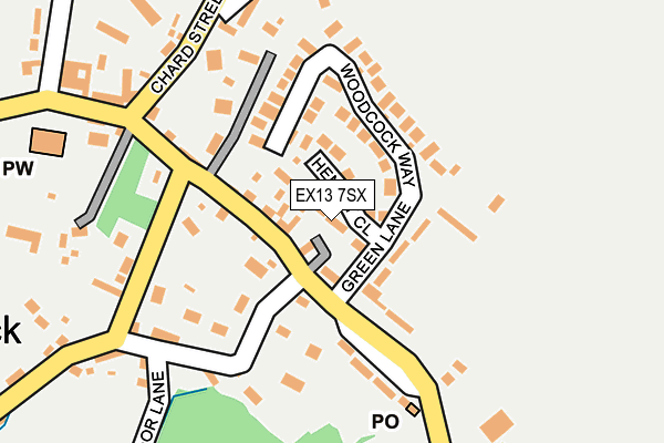 EX13 7SX map - OS OpenMap – Local (Ordnance Survey)