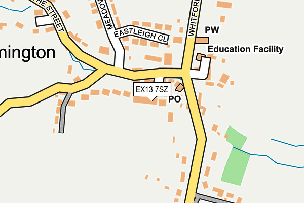 EX13 7SZ map - OS OpenMap – Local (Ordnance Survey)