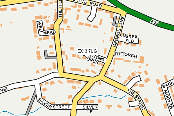 EX13 7UG map - OS OpenMap – Local (Ordnance Survey)