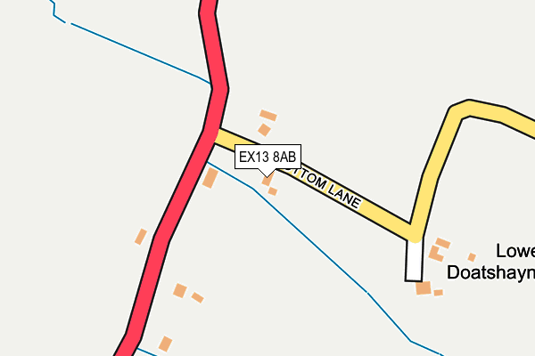 EX13 8AB map - OS OpenMap – Local (Ordnance Survey)