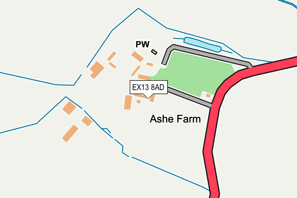 EX13 8AD map - OS OpenMap – Local (Ordnance Survey)