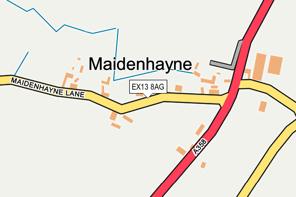 EX13 8AG map - OS OpenMap – Local (Ordnance Survey)