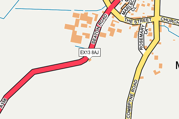 EX13 8AJ map - OS OpenMap – Local (Ordnance Survey)