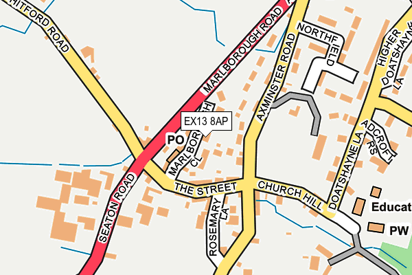 EX13 8AP map - OS OpenMap – Local (Ordnance Survey)