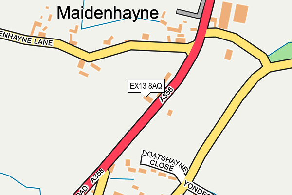 EX13 8AQ map - OS OpenMap – Local (Ordnance Survey)