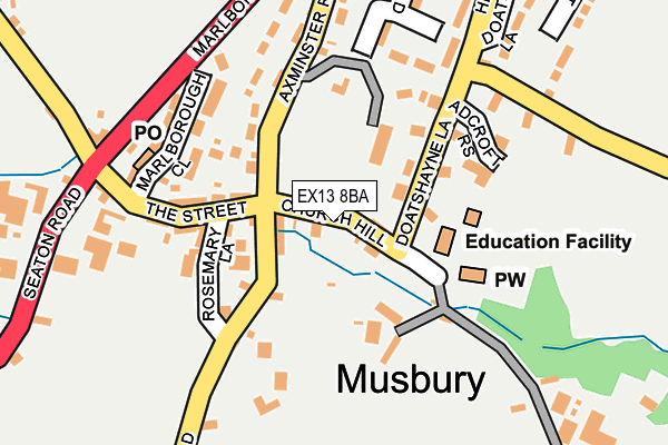 EX13 8BA map - OS OpenMap – Local (Ordnance Survey)