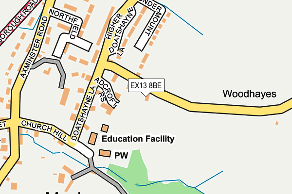 EX13 8BE map - OS OpenMap – Local (Ordnance Survey)