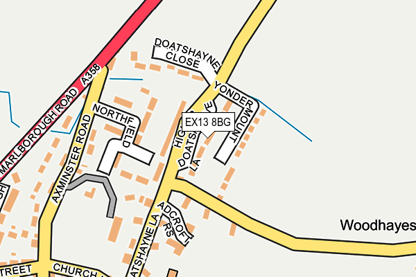 EX13 8BG map - OS OpenMap – Local (Ordnance Survey)
