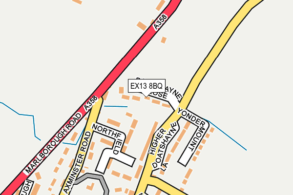 EX13 8BQ map - OS OpenMap – Local (Ordnance Survey)