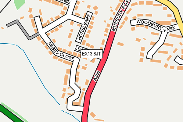 EX13 8JT map - OS OpenMap – Local (Ordnance Survey)