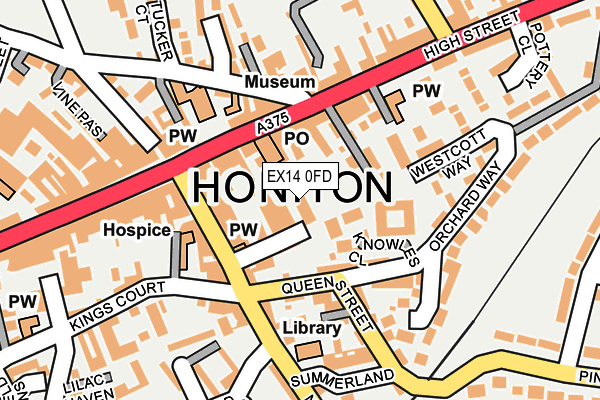 EX14 0FD map - OS OpenMap – Local (Ordnance Survey)