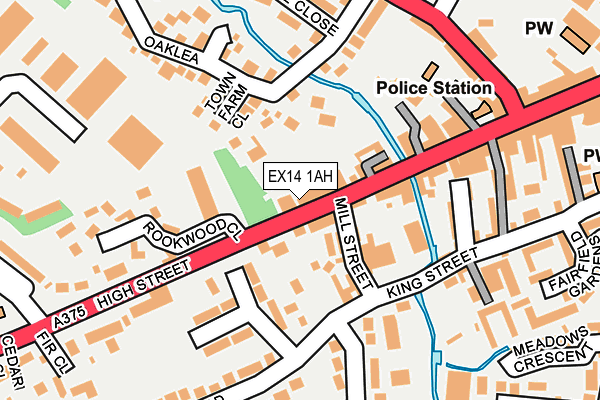 EX14 1AH map - OS OpenMap – Local (Ordnance Survey)