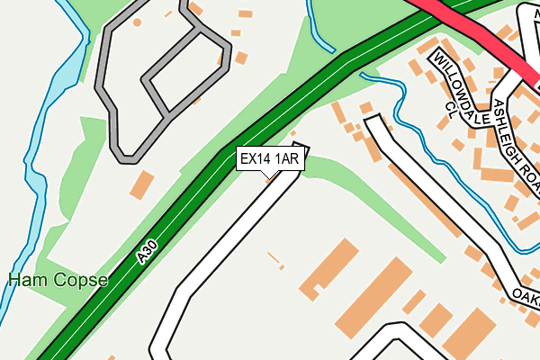 EX14 1AR map - OS OpenMap – Local (Ordnance Survey)