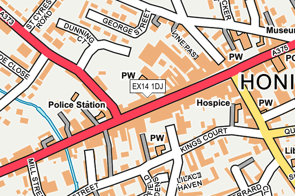 EX14 1DJ map - OS OpenMap – Local (Ordnance Survey)