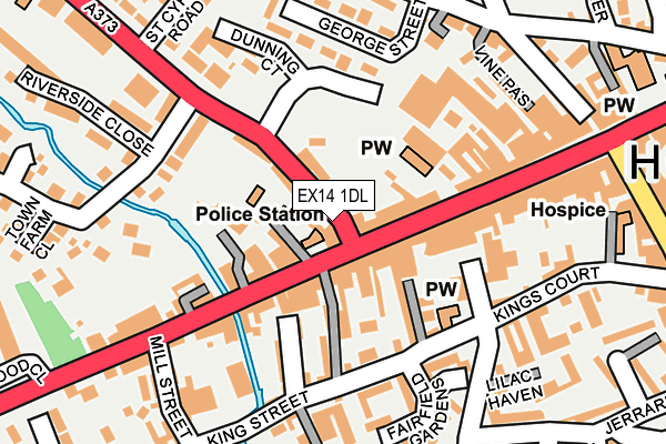 EX14 1DL map - OS OpenMap – Local (Ordnance Survey)