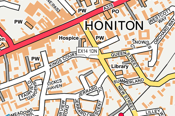 EX14 1DN map - OS OpenMap – Local (Ordnance Survey)