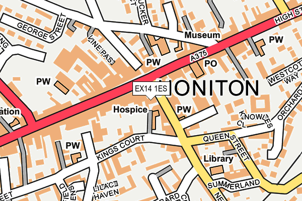 EX14 1ES map - OS OpenMap – Local (Ordnance Survey)