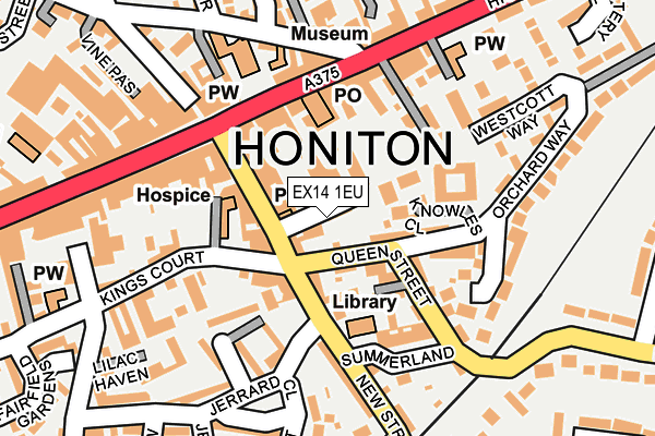 EX14 1EU map - OS OpenMap – Local (Ordnance Survey)