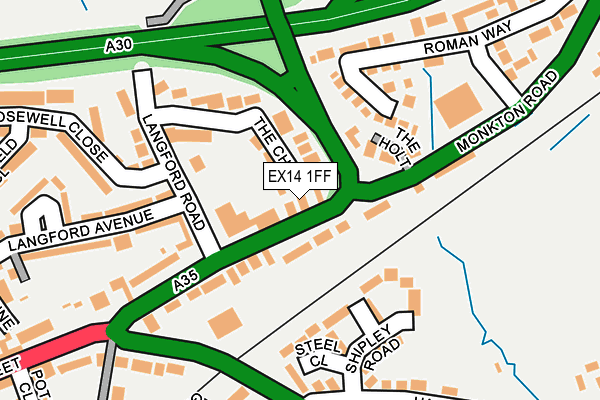 EX14 1FF map - OS OpenMap – Local (Ordnance Survey)