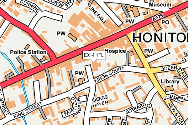 EX14 1FL map - OS OpenMap – Local (Ordnance Survey)